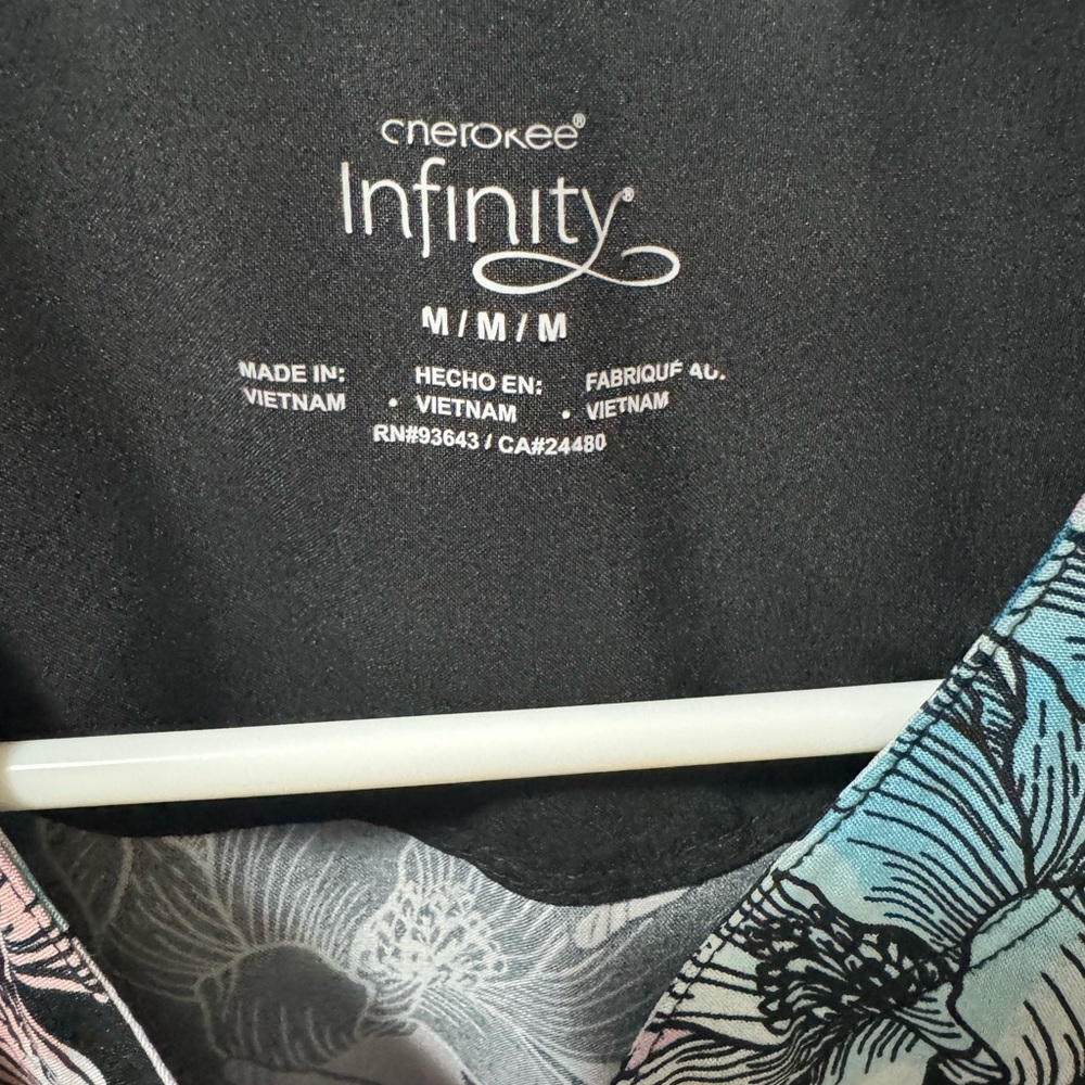 Infinity Patterned Scrub Top - Picture 2 of 3